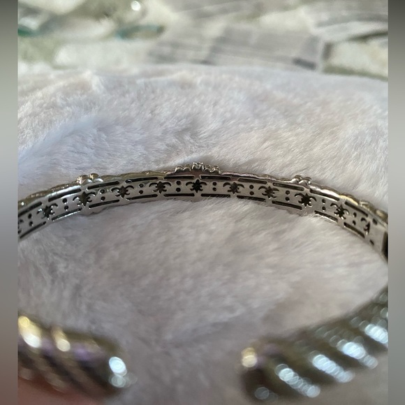 Judith Ripka Sterling Thin Dimaonique (R) Sculpted Bangle - Picture 2 of 5